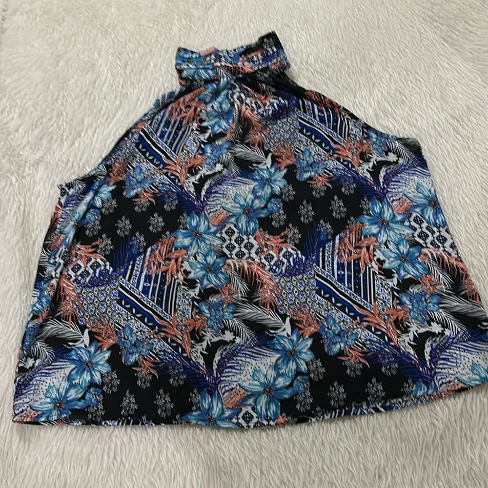 New look black floral open shoulders blouse plus size 2X new